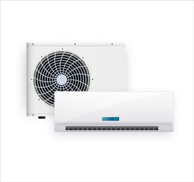 air conditioner isolated on white photo realistic premium vector